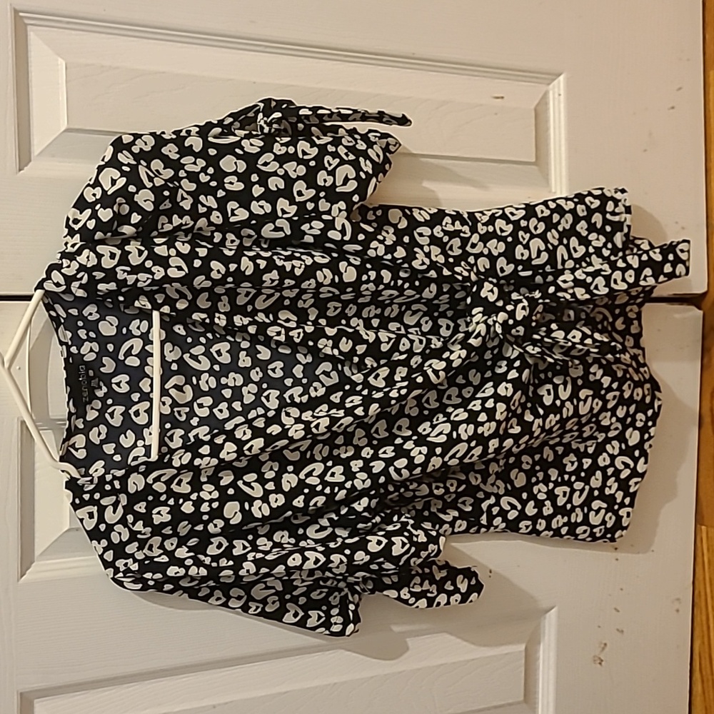 Black and white zenobia blouse